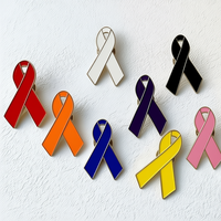 Broches personnalisées pour la sensibilisation au cancer du sein, rubans rouge, jaune, vert, noir, bleu, violet, rose, blanc