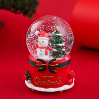 Bola de cristal brilhante para crianças, caixa musical de flocos de neve de natal, papai noel, boneco de neve, presentes de natal