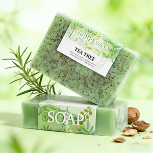Savon exfoliant nourrissant au beurre de karité et au thé vert pour peaux sèches et squameuses – Barre de savon et gommage corporel pour une peau lisse - Product Image 2