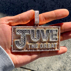 Solid 925 Sterling Silver Rhodium Plated Great Hip Hop Pendant Charm Diamond Men's Themed IGI Certified Jewelry Gift - Product Image 1