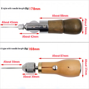 Máquina de coser a mano de cuero, máquina de coser a mano DIY, herramienta de costura para tallado de cuero, hilo de cera de cuero, aguja de cono de lona - Product Image 4