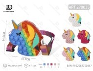 Borsa a tracolla Unicorn Pop IT da 7 pollici in silicone antistress in stile cartone animato per tutte le stagioni - Product Image 3