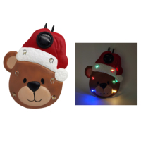 Lumière solaire LED extérieure étanche en forme d'ours Père Noël en métal pour la décoration de jardin de Noël, idéale pour la cour et les allées