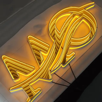 Enseigne lumineuse 3D LED RGB personnalisable avec contrôle par application Bluetooth/WiFi, étanche IP65, pour la publicité, la décoration et la signalisation dans les bars