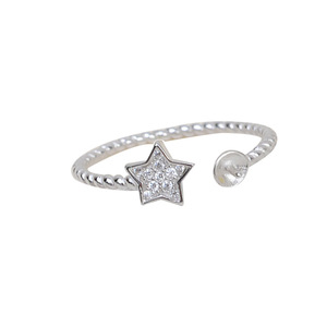Anillo Abierto Simple S925 con 5-8 Solapas para DIY, Accesorios de Joyería con Perlas, Estrella de Cinco Puntas, Espiral, 83 Soportes Vacíos - Product Image 5
