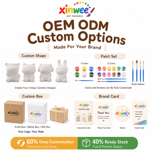 Kit complet de peinture céramique DIY : Livre de modèles de pots pour animaux et <span class=keywords><strong>plantes</strong></span> succulentes, peintures, pinceaux, palette – Écologique pour la maison, le jardin et les enfants - Product Image 4