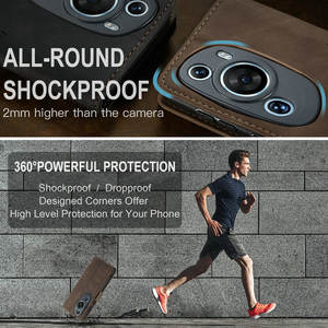 Personnalisable pour CaseMe pour Huawei P60 Art P50 P40 P30 P20 Pro Crazy Horse Portefeuille en cuir lisse Flip Cover Sac pour téléphone portable - Product Image 3