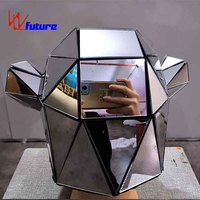 Máscara de espejo plateado casco de Animal sombrero de Cosplay para Año Nuevo puesta en escena club nocturno accesorio de Cosplay