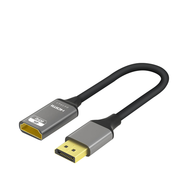 0.2M 4K DP to HDMI Active Adapter Support 4K 60Hz Ultra High-definition Cable Adapter DP to HDMI for HDTV  Monitor