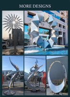 Sculpture abstraite en acier inoxydable sculpté creux de grande taille, design arbre, avec éclairage, pour la décoration de jardins d'hôtels et de complexes hôteliers BLVE