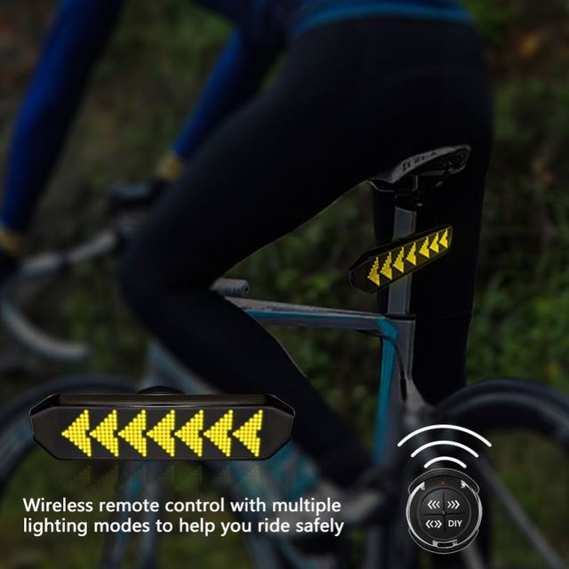 Waterproof Brake Bicycle Tail Light USB Rechargeable Display Wireless Bicycle Rear Light APP DIY Words Bike RGB Led Light Screen