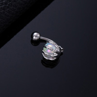 Produit transfrontalier très vendu : Piercing de nombril pour femme avec zircon coloré, pampille, trèfle à quatre feuilles et motif dauphin mignon