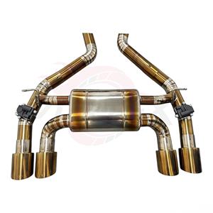 Vortex Titanium Gold Valved Catback <b>Exhaust</b> for BMW F80 M3 F82 M4 with Center Silencer Quad Tips Pipeline System Assembly - Product Image 4