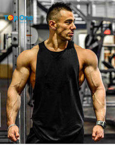 TopOne, venta al por mayor, personalizado, para hombres, Fitness, culturismo, camiseta muscular que absorbe la humedad, ropa de gimnasio, chaleco sin mangas, tanque deportivo con tirantes - Product Image 3