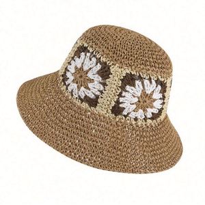 Wholesale Beach <b>Hat</b> Summer Thin Hand Knit Fisherman's <b>Hat</b> Crochet <b>Straw</b> Sun Bucket <b>Hats</b> - Product Image 6