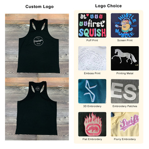 Custom Silk Screen Print Mens Dry-Fit Running <strong>Vest</strong> Cotton Polyester Sleeveless Shirt Print <strong>Racer</strong> <strong>Back</strong> Singlet Men - Product Image 2