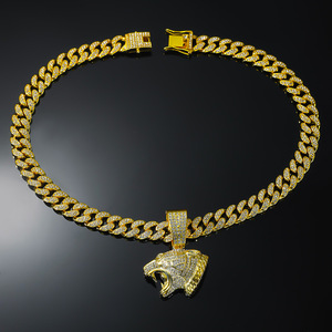 Collar con Colgante de Cabeza de Leopardo de Aleación, Diseño Popular y Personalizable, Venta Caliente, Joyería de Moda para Hombre, Estilo Hiphop, Venta al Por Mayor - Product Image 4