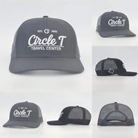 Casquette de camionneur en maille avec logo en cuir personnalisé, 6 panneaux, chapeau de sport en denim pour adultes, style Richardson 112 tendance