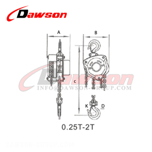 DAWSON DSVR 360 °   Polipasto Manual de Cadena con Cadena Giratoria - Product Image 3