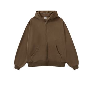 Sudadera con capucha con cremallera funcional para hombre personalizada 100% algodón <span class=keywords><strong>French</strong></span> Terry Blank Drop Shoulder Screen Print Hoodie para hombre - Product Image 1