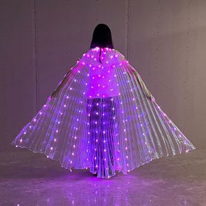 Praise Color <b>Handmade</b> Dance LED Retractable Butterfly Adult Children Glowing Wings Halloween Cosplay Performance Elf Costume - Product Image 4