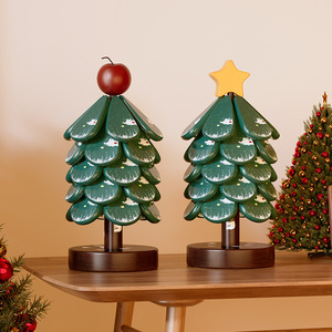 Alfombrilla aislante térmica para árbol de Navidad, un adorno creativo de madera para mesa, una alfombrilla antideslizante de madera maciza con forma de árbol. - Product Image 2