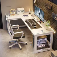 Bureau d'angle double style nordique pour ordinateur, mobilier de bureau à domicile et de gaming, vente en gros, fabricant OEM ODM personnalisé