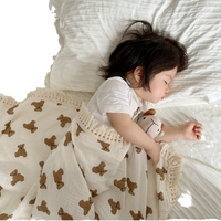 Couverture d'emmaillotage pour bébé en coton biologique 100% tricoté à imprimé animal anti-acariens quatre saisons personnalisable style européen-américain