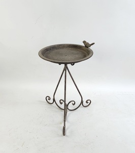 Decorwell Vintage Elegant <strong>Metal</strong> <strong>Bird</strong> <strong>Bath</strong>/Feeder Stand Table Tray Scroll Functional Ornament Handmade Personalized Garden - Product Image 2
