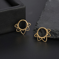 Anneau de septum articulé en titane plaqué or motif fleur 16G pour piercing nez, cartilage, daith, hélix, cadeau pour femme