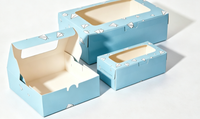 Boîte à gâteau biodégradable de luxe, emballage personnalisé en carton ivoire avec fenêtre, adapté aux aliments, pour pâtisserie