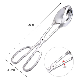 DFT56-Pinzas de acero inoxidable para parrilla al aire libre, herramientas personalizadas para hornear en casa, para pan y carne, SUS430 - Product Image 3