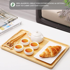 ถาดเสิร์ฟไม้ไผ่ทรงสี่เหลี่ยมลายไม้แบบกำหนดเองสำหรับใช้ในบ้าน - Product Image 2