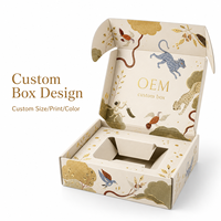 Boîte d'expédition en carton ondulé recyclable imprimée sur mesure, écologique, pliable, avec poignée pour cosmétiques
