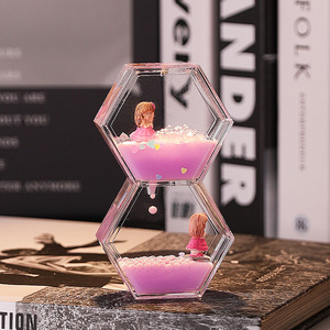 Décorations en acrylique en forme de double diamant hexagonal, goutte d'huile, sablier, cadeau d'anniversaire, ornement de bureau pour étudiant, fait main - Product Image 4