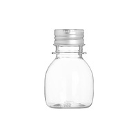 Botella Ecológica de PET de 60 ml (2 oz) para Jugo, Leche o Bebidas, con Tapa de Rosca y Serigrafía, Ideal para Muestras