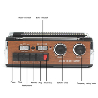 Magnétophone de bureau, accordeur portable, enregistreur multibande, radio FM rétro, lecteur de cassettes multifonctionnel pour personnes âgées