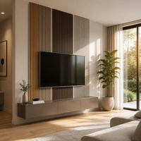 Panneaux muraux acoustiques en bois écologiques et modernes, 7 options de couleur, absorption acoustique pour salon, appartement, extérieur, utilisation en extérieur