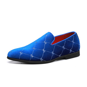 Espadrilles işlemeli kadife erkek moda sürüş rahat ekose elbise ayakkabı Sneaker deri düz çivili loafer'lar - Product Image 4