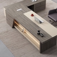 Ensemble de bureau et chaises d'ordinateur en bois massif et mélamine Mobilier de comptoir en forme de L au design moderne pour la chambre à coucher