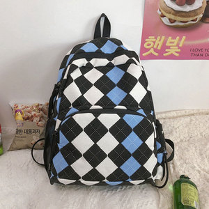 Black <strong>White</strong> Printing <strong>Mini</strong> <strong>Backpack</strong> Casual Plaid Book Bag Checkerboard <strong>Backpack</strong> - Product Image 5