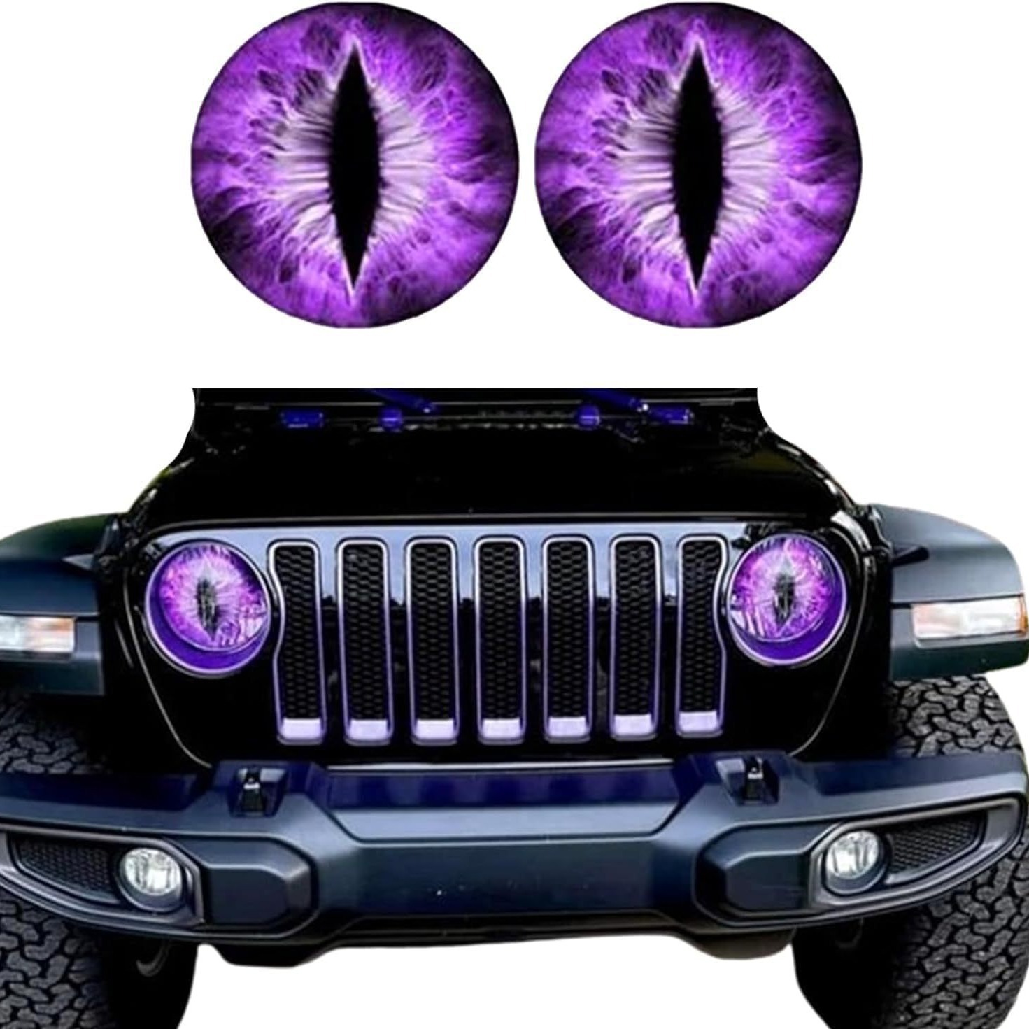 Adesivi per fari Beast Eyes,Adesivi per fari auto Beast Eyes - Decalcomanie Decorative per Camion 2 PZ | Adesivi per decalcomanie per fari con occhi stereo, decalcomanie per fari rotondi, decalcoma