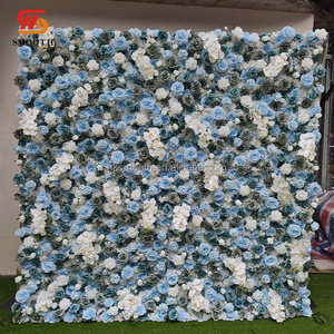 Fondo de tela lisa con diseño de rosas azules polvorientas para decoración floral de bodas - Product Image 1