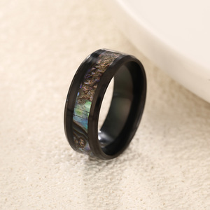Bán buôn thời trang thép không gỉ dát bào ngư <span class=keywords><strong>Shell</strong></span> <span class=keywords><strong>Ring</strong></span> 18K vàng-mạ Chất lượng cao Wedding engagement Party Jewelry Quà Tặng - Product Image 3