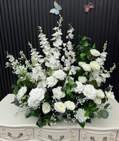 Bruidsboeket op maat, bloemstuk voor de gangpad, zijden kunstmatige rozen, bruidsbloemen voor de vloer, voor bruidsdecoratie