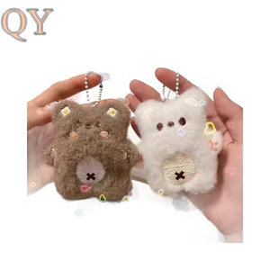 <b>Cute</b> Plush Bear Key Chain Soft Squeaky Bag Pendant Cartoon <b>Keyring</b> 8 cm for Gift and School Use - Product Image 2