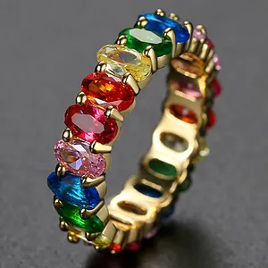 Dazgirl zircon ring luxury ring wedding rings for women anillo luminoso anillos para ninas pequenas portes bagues