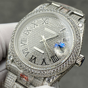 Relojes Mecánicos de Diseño de Alta Gama con Movimiento Seagull de China, 41 mm, Reloj Completamente Adornado con Diamantes, Moissanita o Zirconia - Product Image 4