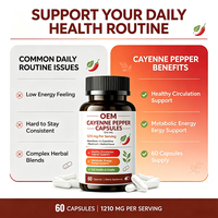 Capsules de piment de Cayenne 1210 mg avec aubépine, L-Carnitine, betterave et Nattokinase 60