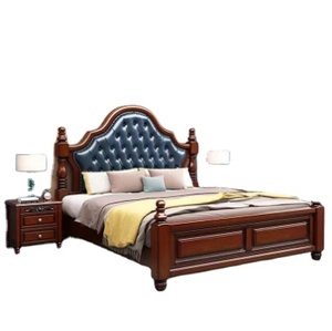Saving Space Wooden Bed Frame Cozy Double Bed Design Practical Double Bed With Storage